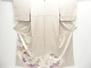 御所人形役者模様一ツ紋付け下げ訪問着